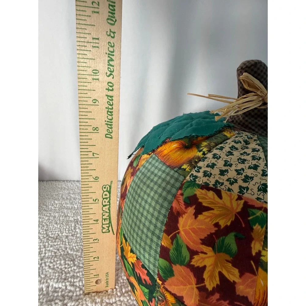 Handmade Patchwork Quilted Fabric Pumpkin‎ Autumn Fall Decor Accent